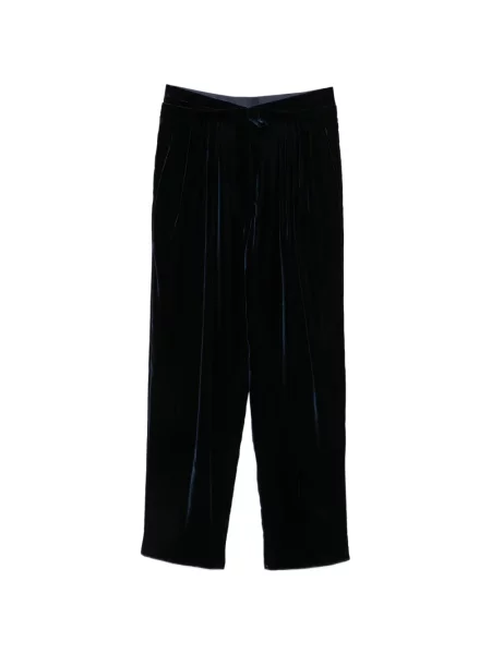 Pantaloni Giorgio Armani de catifea conici albastru