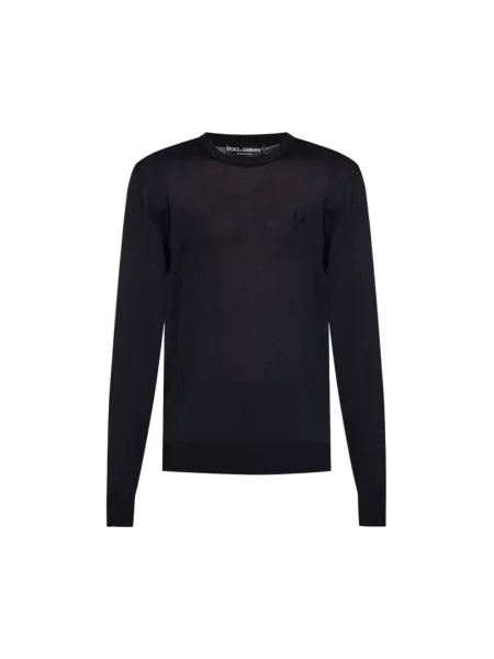 Haftowany sweter Dolce And Gabbana niebieski