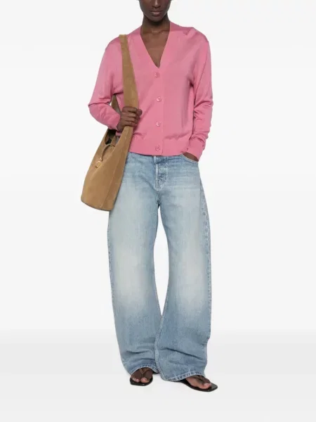 Cardigan Weekend Max Mara cu decolteu în V roz