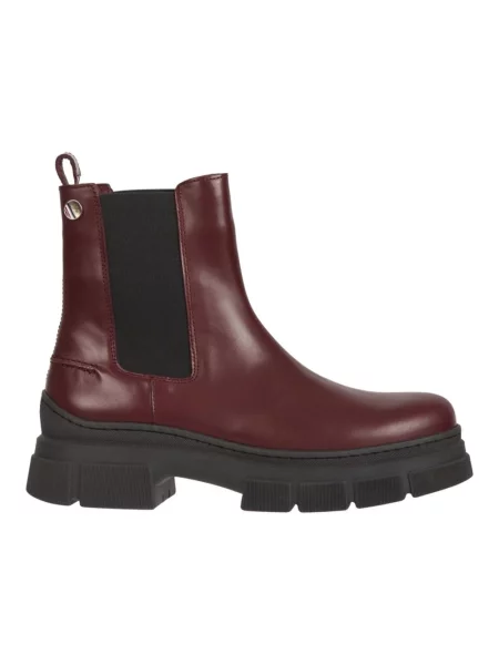 Botki Tommy Hilfiger skórzane czerwone