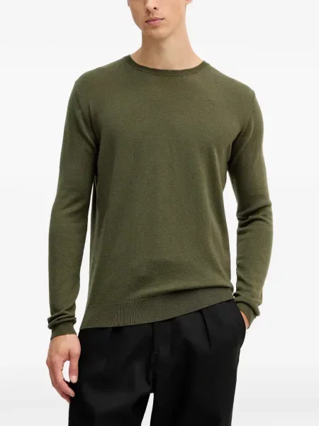 Pulover Karl Lagerfeld cu decolteu rotund verde