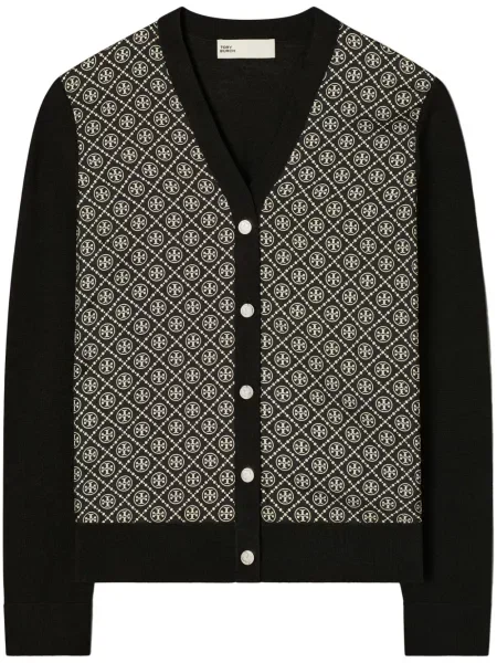 Cardigan Tory Burch de mătase negru