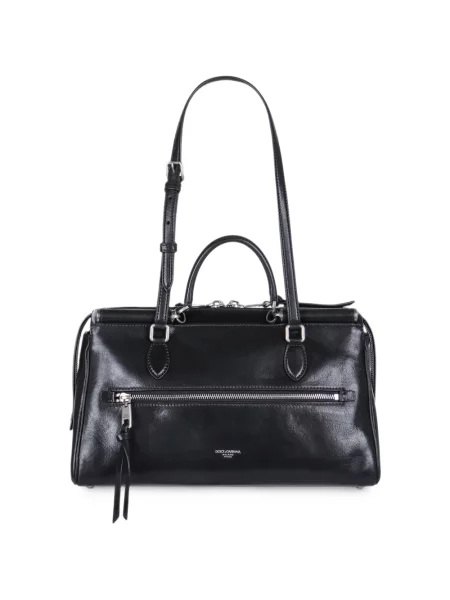 Кожена шопинг чанта Dolce & Gabbana черно