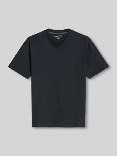 T-shirt o kroju loose fit z czystej bawełny Marc O'polo granatowa