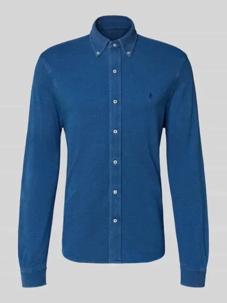 Koszula casualowa o kroju slim fit z kołnierzykiem typu button down Polo Ralph Lauren granatowa