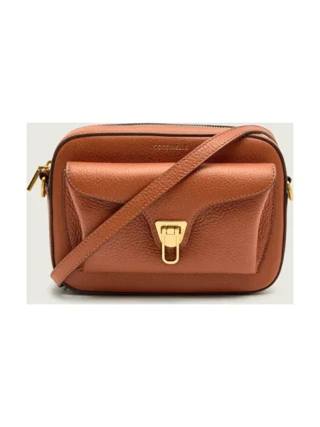 Geanta crossbody Coccinelle din piele maro