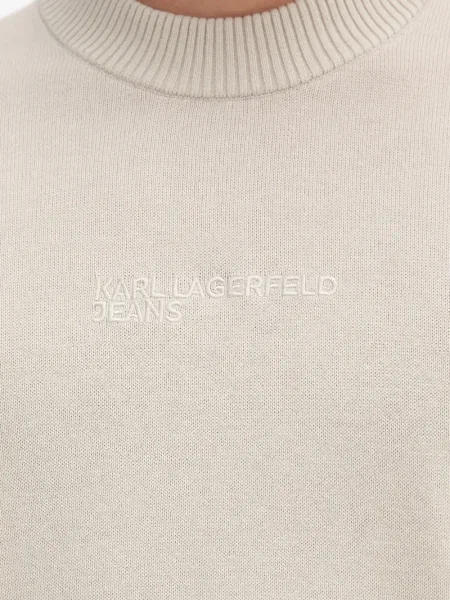 Pulover Karl Lagerfeld Jeans cu decolteu rotund