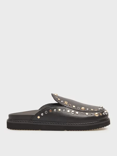 Кожаные сабо Tommy Hilfiger черные