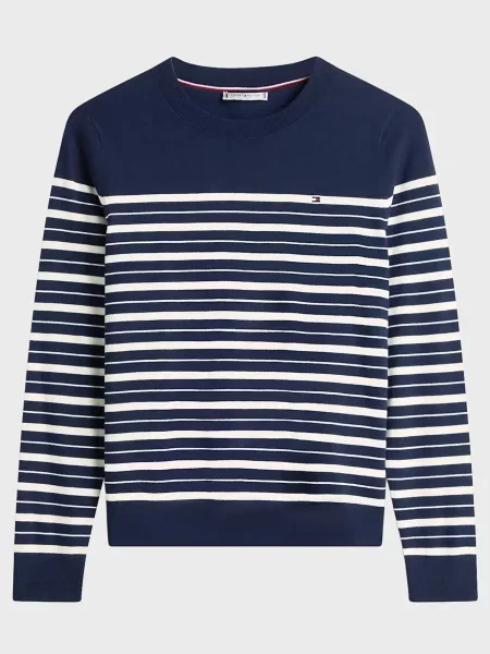 Смугастий светр Tommy Hilfiger з джерсі синій