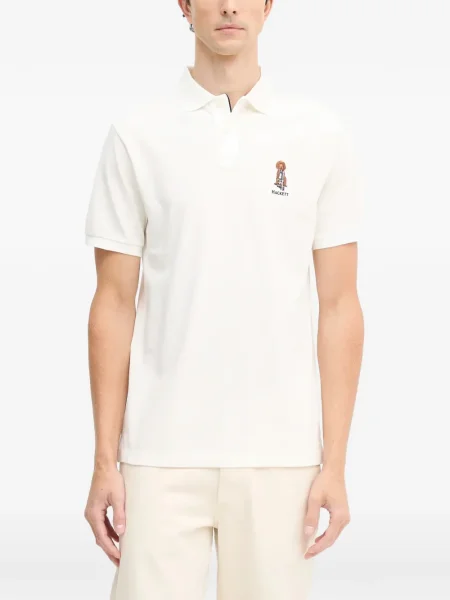 Polo Hackett cu broderie alb