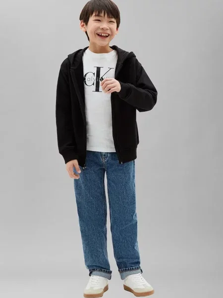 Суичър с качулка Calvin Klein Jeans черно
