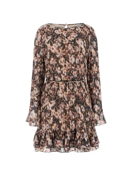 GUESS Rochie ILENIA / negru / alb murdar maro