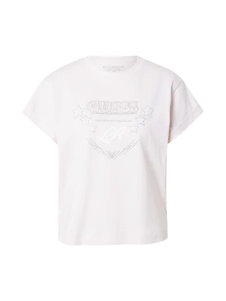 GUESS Tricou LA STARS roz pastel / argintiu alb