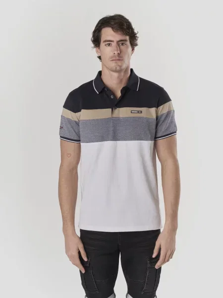 KOROSHI Tricou bej închis / gri / negru alb