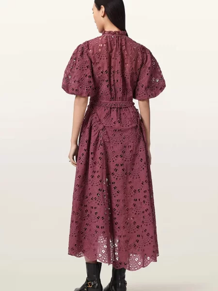 AllSaints rochie evazată ODETTE roz