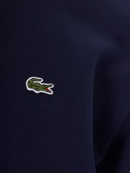 Hanorac cu glugă Lacoste din fleece albastru
