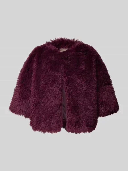 Kurtka z obszyciem ze sztucznego futra Rinascimento bordowa