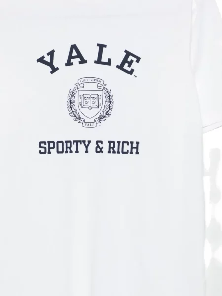 Tricou Sporty & Rich cu imagine alb