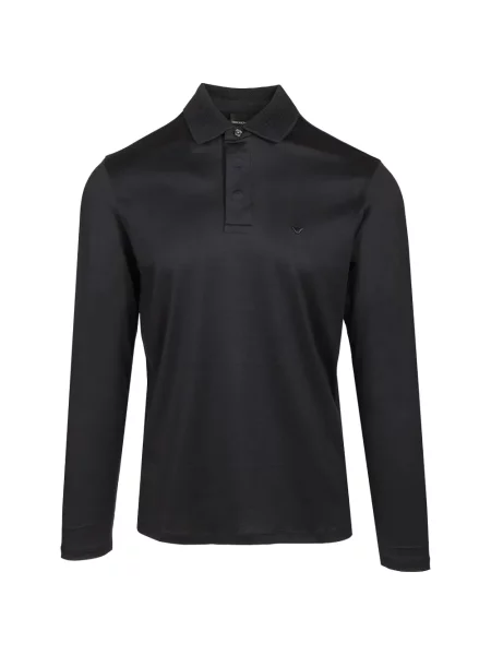 Lung tricou polo Emporio Armani albastru