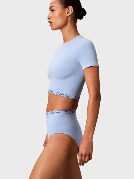 Короткий топ Calvin Klein з коротким рукавом блакитний