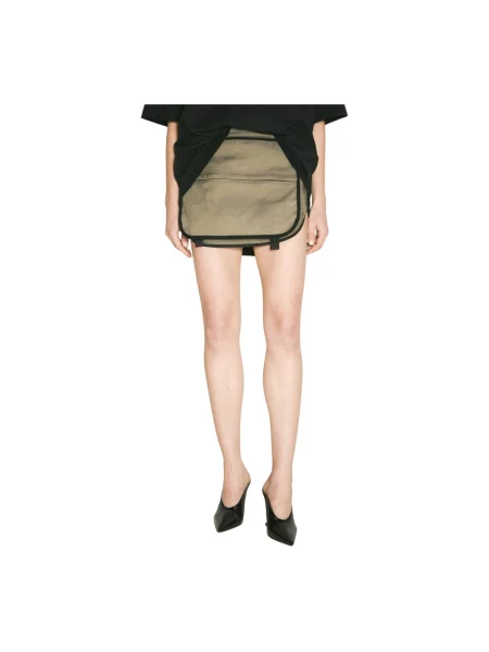 Lniana spódnica mini Balenciaga zielona