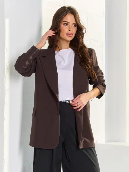 Піджак ISSA Plus комбінований верх коричневий