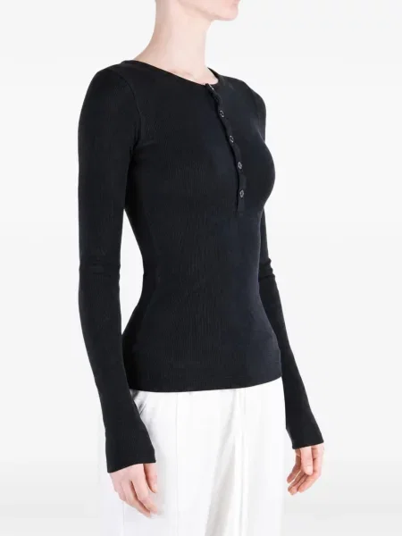 Top Auralee tricotate negru