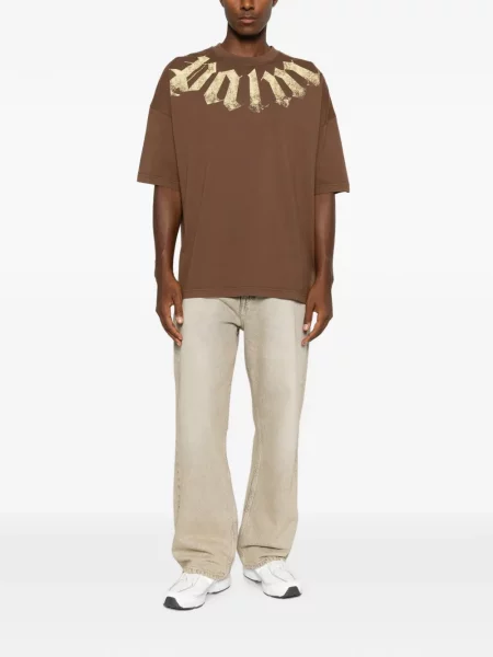 Tricou Palm Angels cu imagine maro