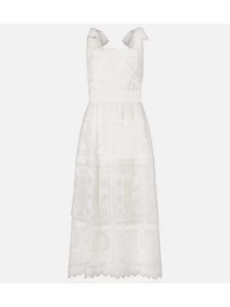Rochie midi Zimmermann din dantelă alb