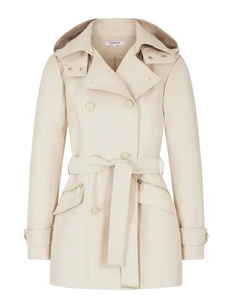 Morgan palton femei de tranzitie cu doua randuri de bej