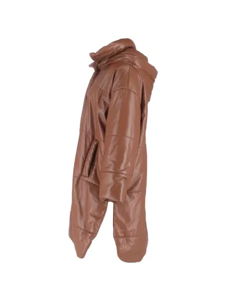 Długi płaszcz Nanushka brązowy