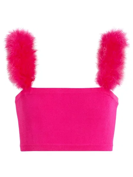 Sztuczne futro top Magda Butrym różowy