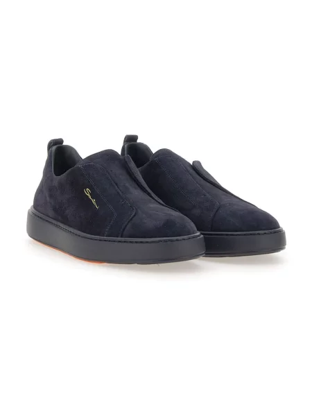 Sneakersy Santoni skórzane niebieskie
