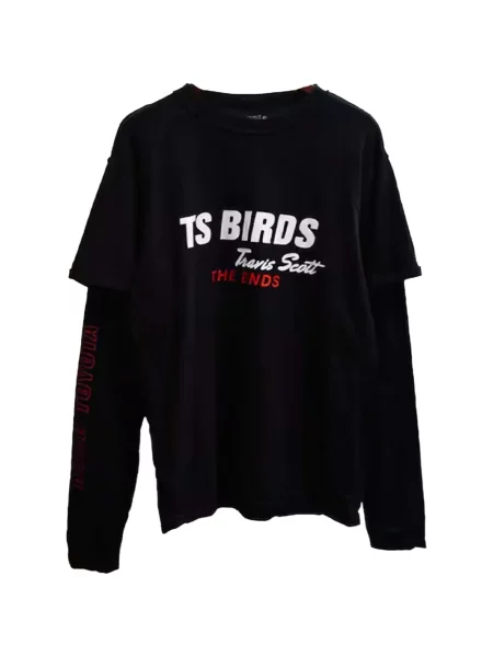 Póló Travis Scott nyomtatás fekete