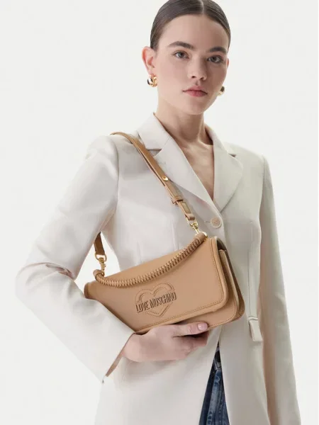 LOVE MOSCHINO Дамска чанта бежов