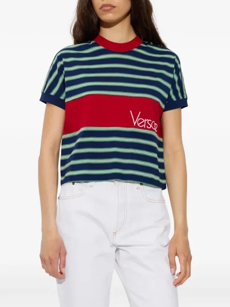 Tricou Versace cu broderie albastru