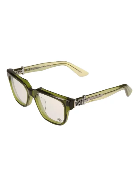 Ochelari de soare pătrați Chrome Hearts cu motiv cu inimi verde