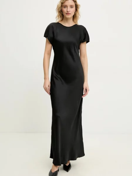 Answear Lab sukienka maxi prosta czarny