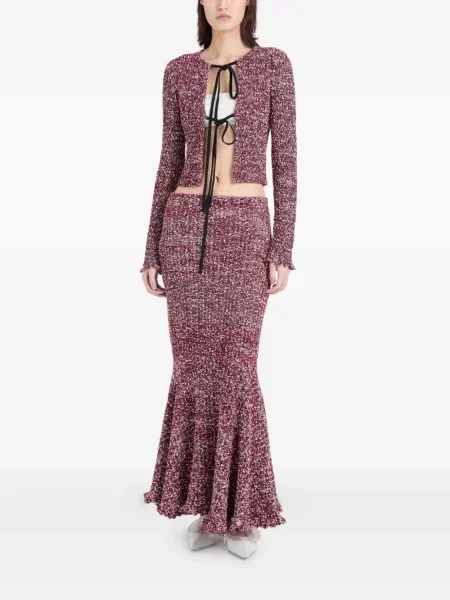 Ζακέτα Proenza Schouler με βολάν γραβάτες κόκκινο