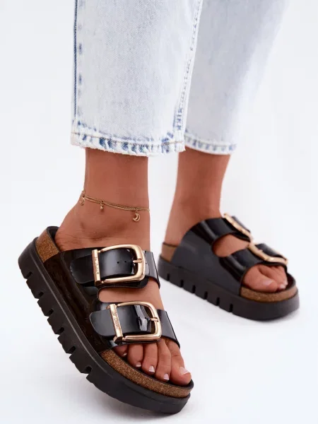 Papuci Lee Cooper din piele maro