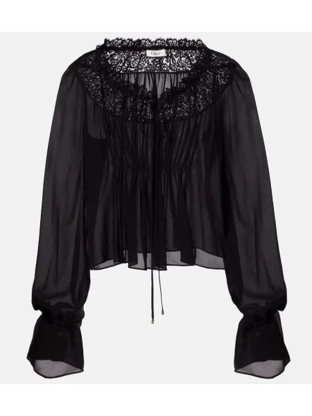 Bluză Chloé de mătase negru