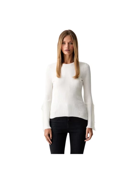Dzianinowy sweter Twinset beżowy