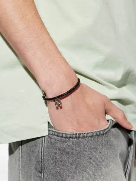 Brăţară Off-white din piele țesută alb