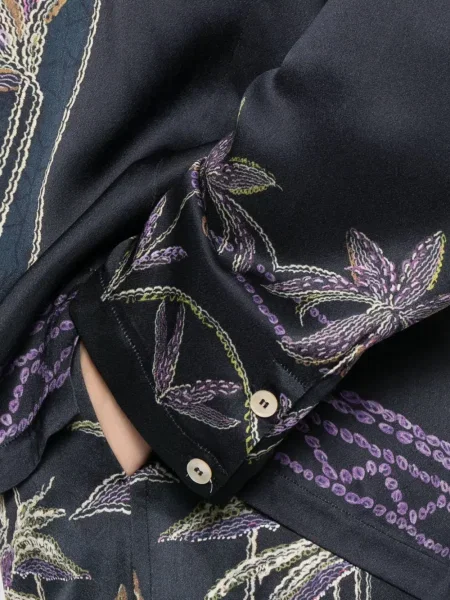 Cămașă Forte_forte cu model floral albastru