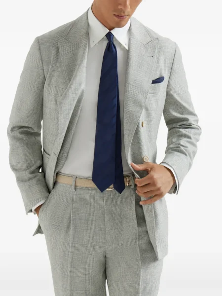 Dvouřadé sako Brunello Cucinelli šedé