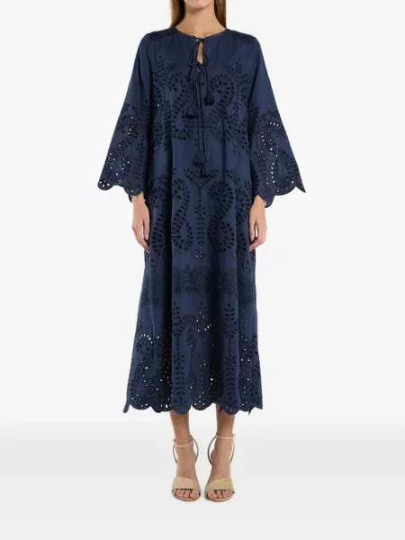 Rochie midi Christy Lynn cu broderie albastru