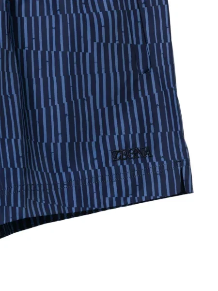 Slip de baie Zegna cu dungi albastru
