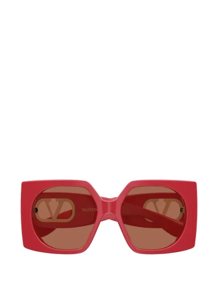 Ochelari de soare Valentino Garavani Eyewear cu imprimeu geometric roșu