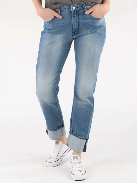 Blugi drepți Replay albastru