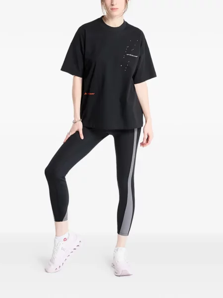 Běžecké pruhované prošívané tričko Adidas oranžové